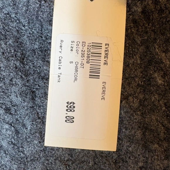 Evereve Avery Cable Tank‎ in Charcoal Size Small - Picture 4 of 6